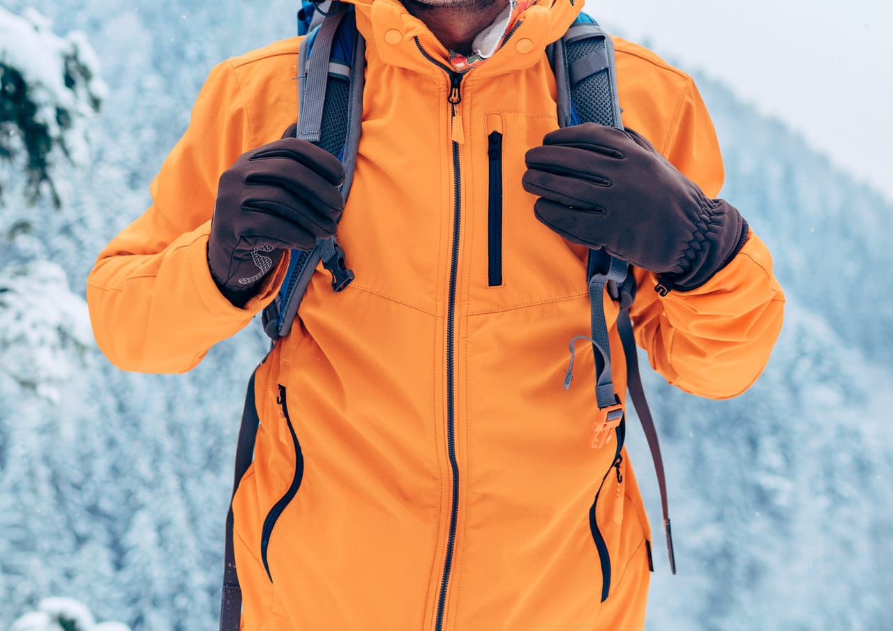 Wyprasowana odzież poliestrowa z membraną - pomarańczowa kurtka outdoorowa