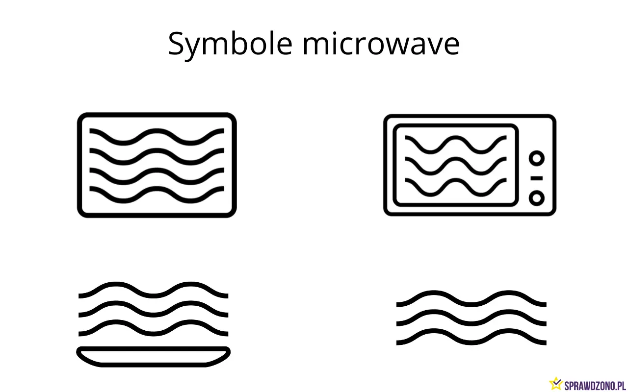 różne symbole microwave na mikrofalówce