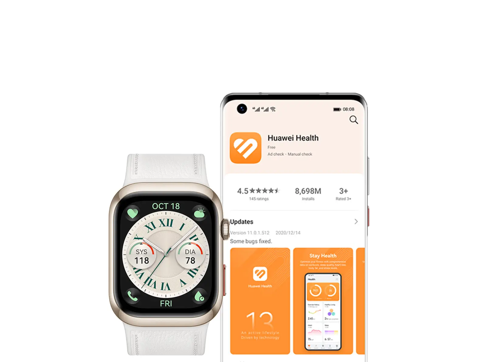 Huawei Watch D2 Kompatybilny możesz połączyć ze swoim smartfonem z systemem iOS oraz Android