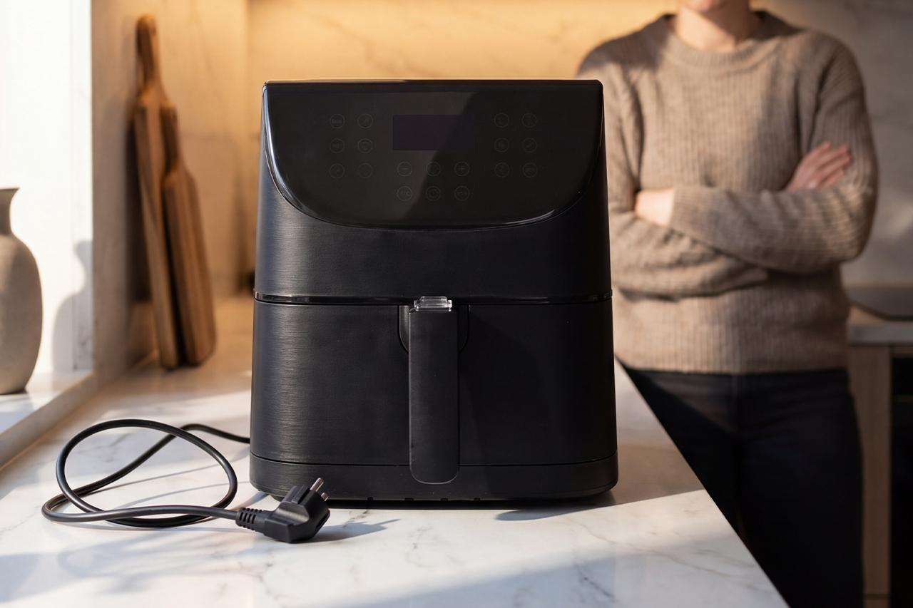 Niedziałający air fryer - zdjęcie.