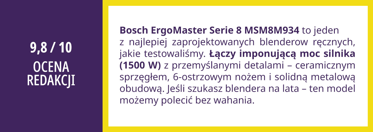Blender ręczy Bosch ErgoMaster Serie 8 MSM8M934 – recenzja i test