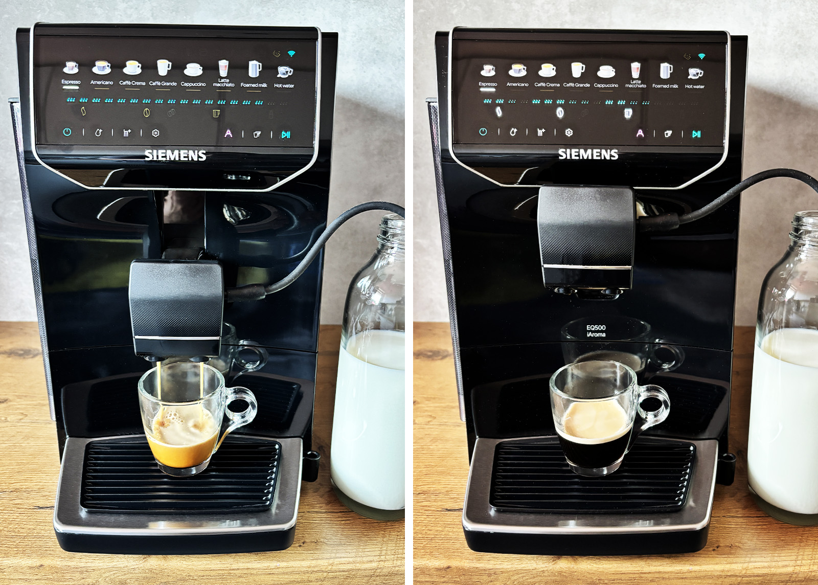 Parzenie espresso w ekspresie Siemens EQ500 TP553E09