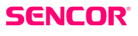 Logo Sencor - czerwony napisy Sencor na białym tle